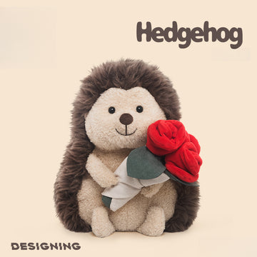 Romantic Rose Hedgehog Plush Toy, Cute Hedgehog Plushies